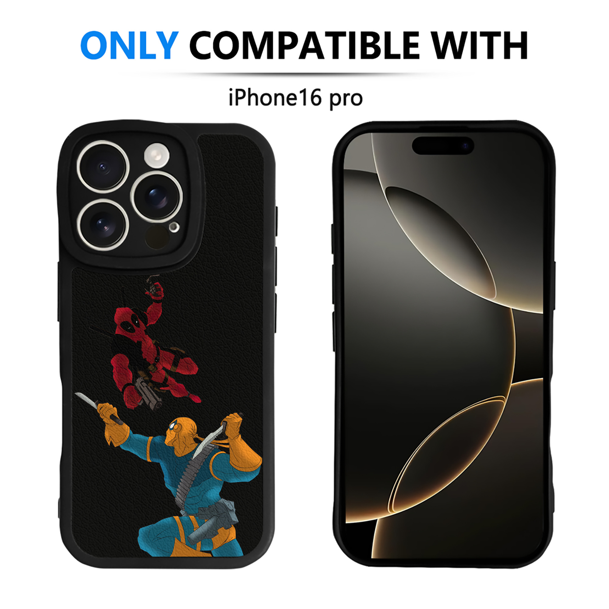 （画像用） Deadpool デッドプール 【iPhone 16シリーズ対応】シリコンスマホケース（レザー調） 材質：シリコン